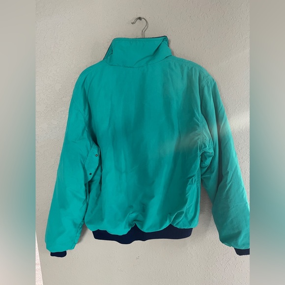 Eddie Bauer vintage retro teal and navy zip up jacket - medium - Picture 2 of 5